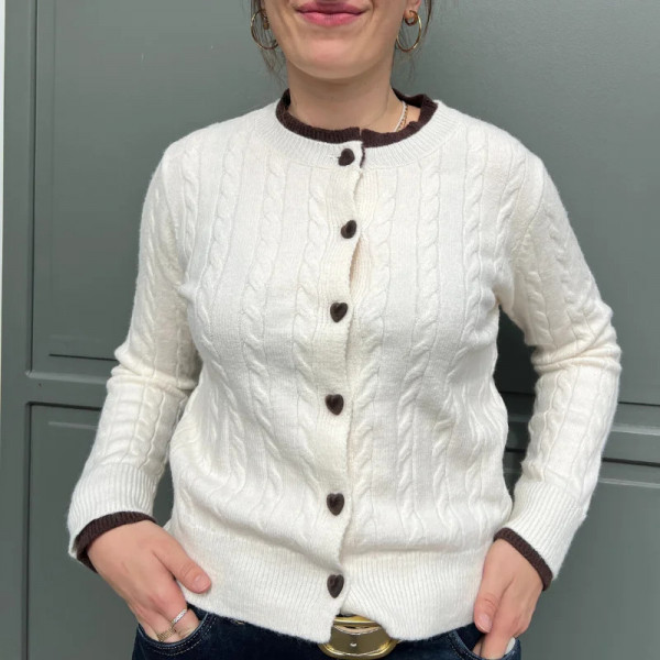 Gilet beige et marron