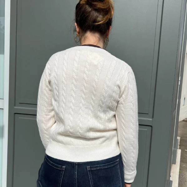 Gilet beige et marron