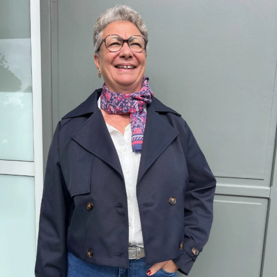 Foulard bleu fleuri