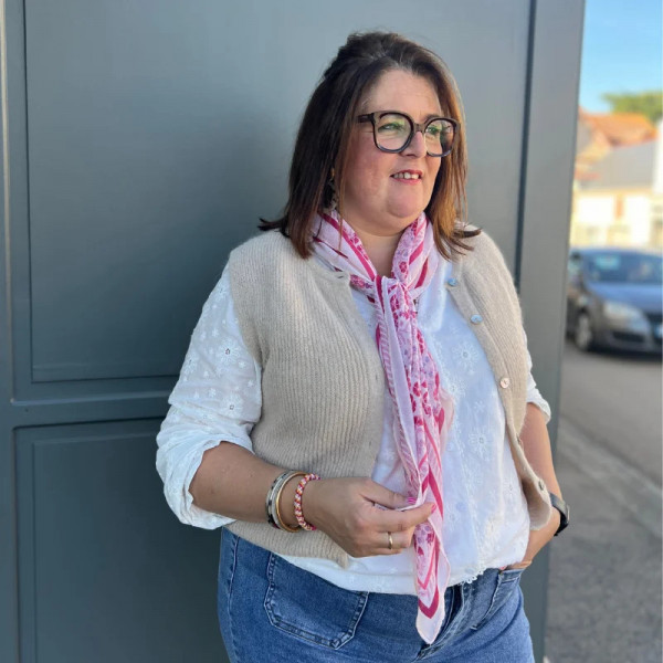 Gilet sans manches beige