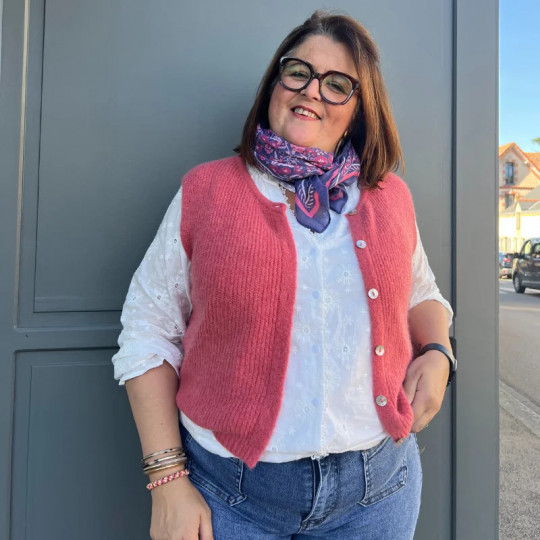 Gilet sans manches framboise