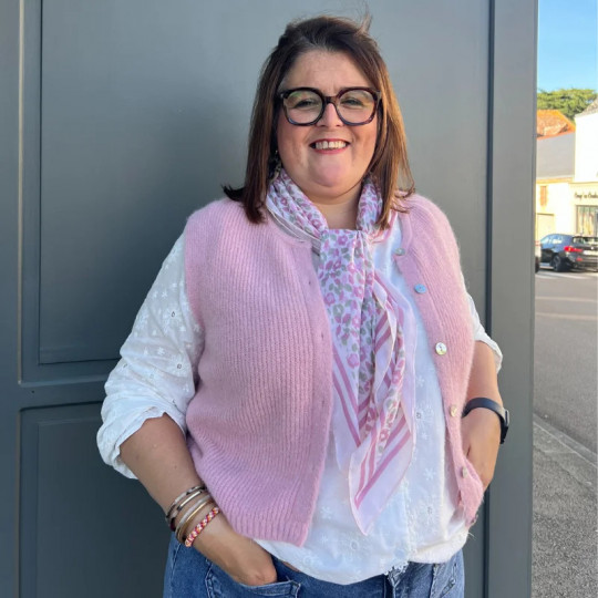 Gilet sans manches rose pâle